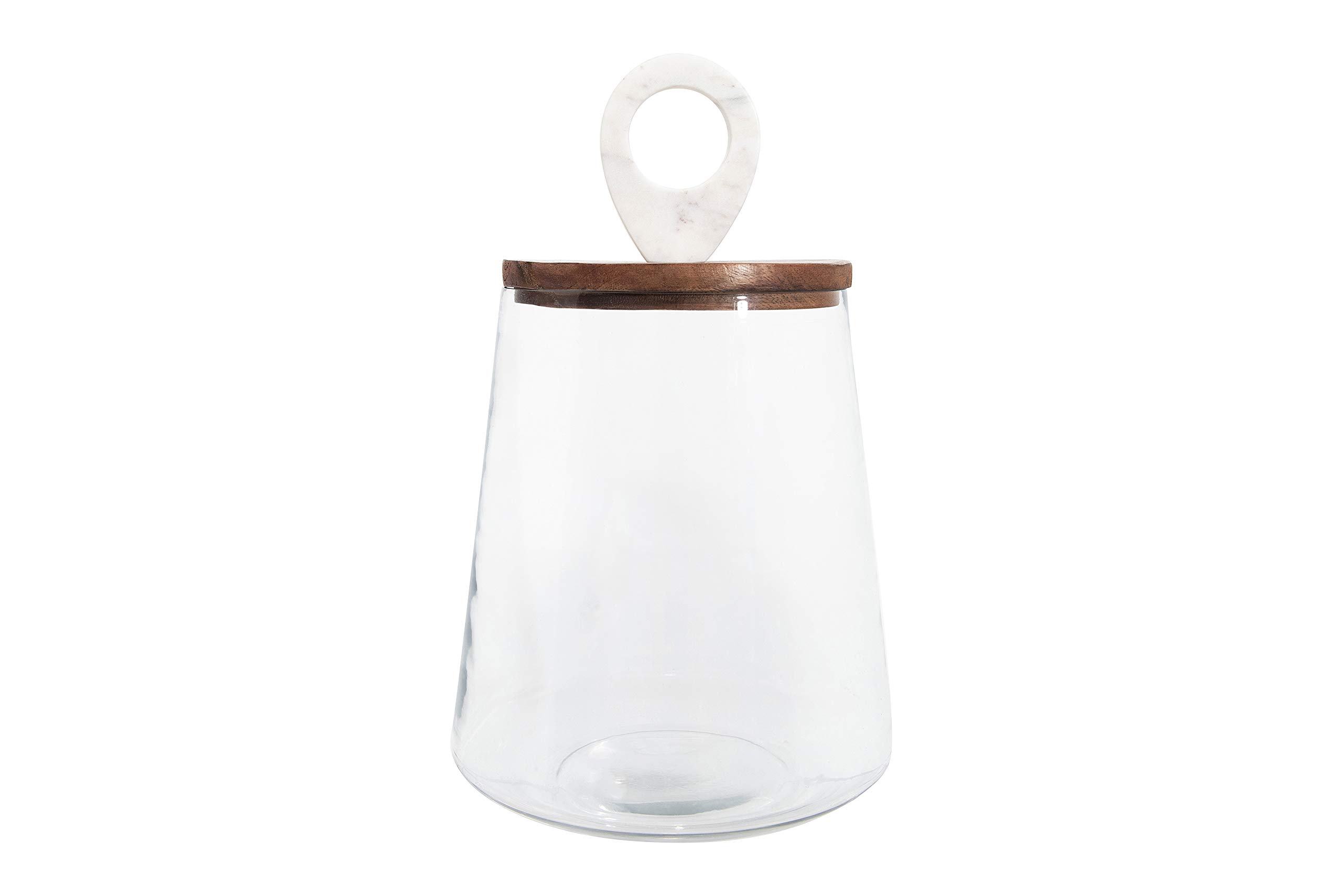 Large Glass Jar with Mango Wood & Marble Lid