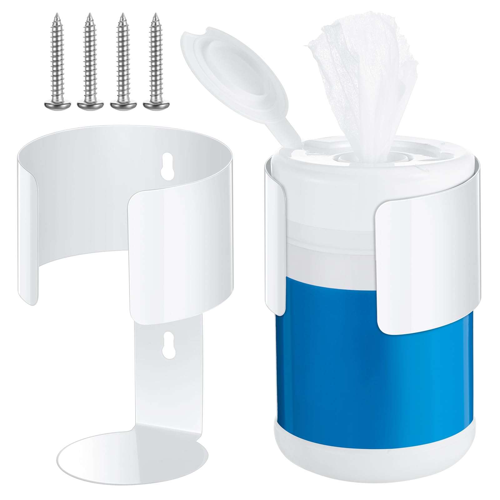 Photo 1 of Maxcheck 2 Pack Metal Wall Mount Wipe Holders - White