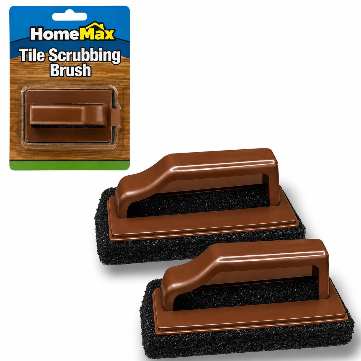 HomeMax Tile Cleaning Scrub Pad Brush | Heavy Duty Scrubber for Bathroom,Floor Tiles, Wall Tiles, Grout & Stain Removal | Ergonomic Handle for Excellent Grip | Pack of 2-image-25
