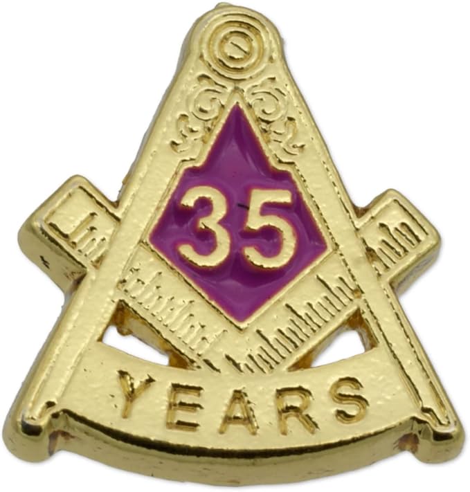 Pin 35 años Masonería, Escuadra y Compás