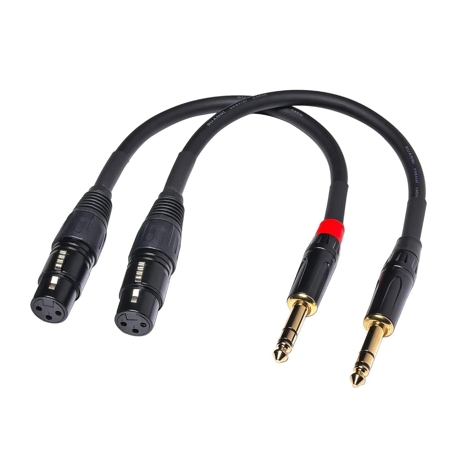 6in 1/4 TRS to XLR Female Adapter, 6.35 to XLR Female, XLR to 1/4 Adapter 1/4 Audio Cable 6in/2pack-picture-16