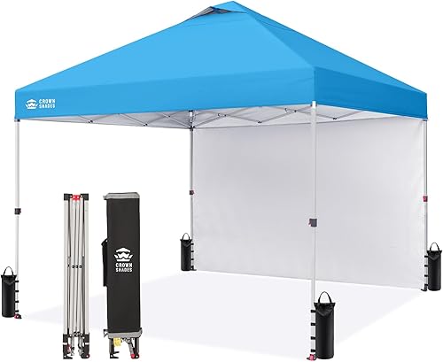 Miniatura 74 de CROWN SHADES - Toldo desplegable de 10 x 10 pies con 1 pared lateral, tienda de campaña de playa que se arma con solo presionar un botón, glorieta