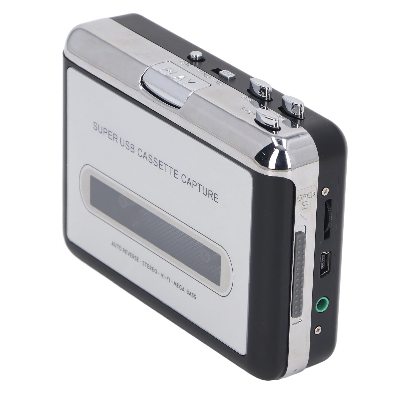 Reproductor de casete portátil, convertidor de casete USB a MP3 con auriculares, adaptador de reproductor de cinta de casete portátil para capturar música a CD,