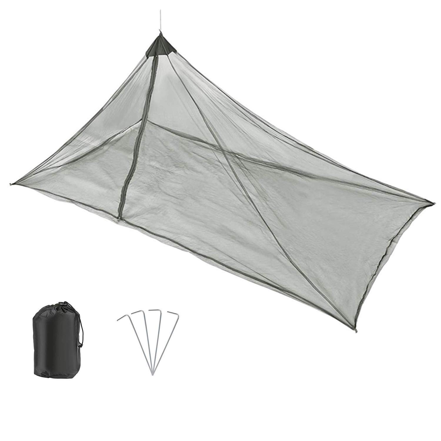 GWHOLE Camping Moskitonetz mit Reißverschluss Leicht Insektenschutz für Reise Wandern Garten Outdoor 240 x 110 x 140 cm Garten