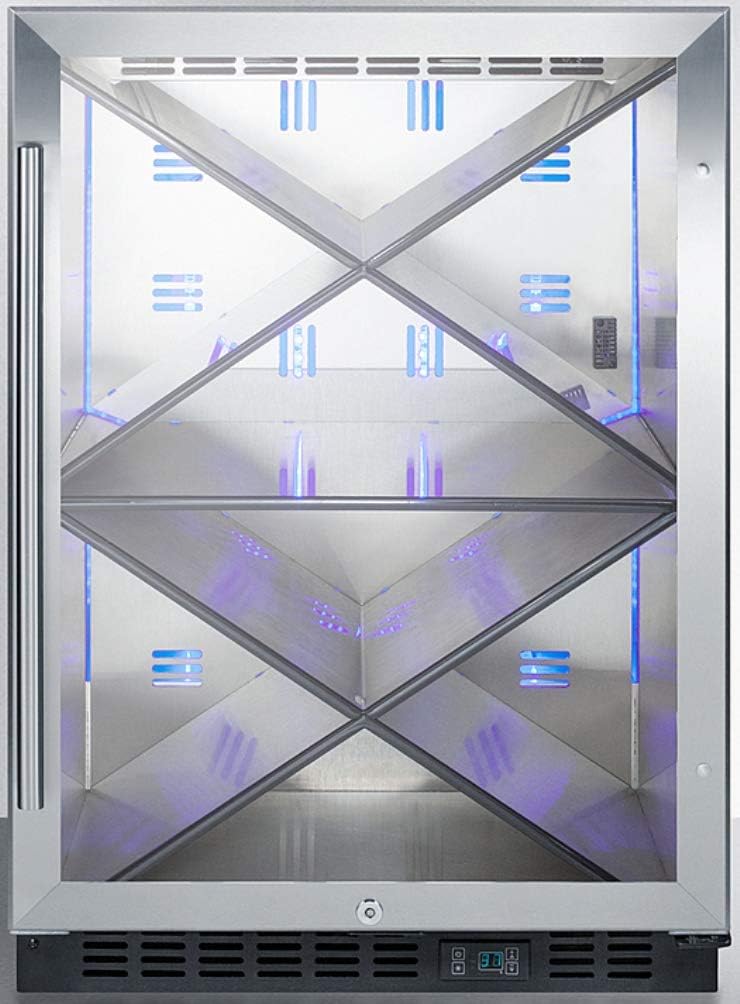 Summit Appliance SCR610BLXCSS Built-in Undercounter Commercially Listed Wine Cellar with Stainless Steel Interior, Diamond Style Shelving, Digital Controls, Lock and Stainless Steel Cabinet
