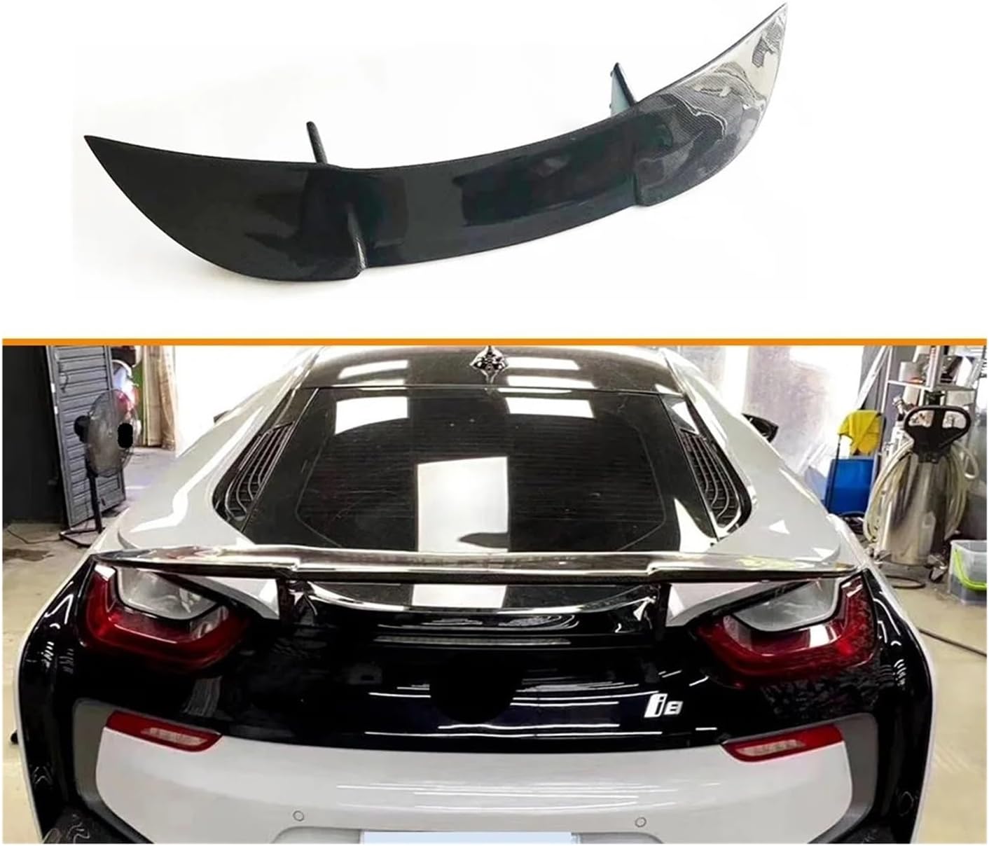 Real Carbon Fiber Rear Trunk Lip Wing Spoiler Compatible For Bmw I8 2014-UP Auto Racing Car Styling Tail Boot Body Kit(Frp unpainted)