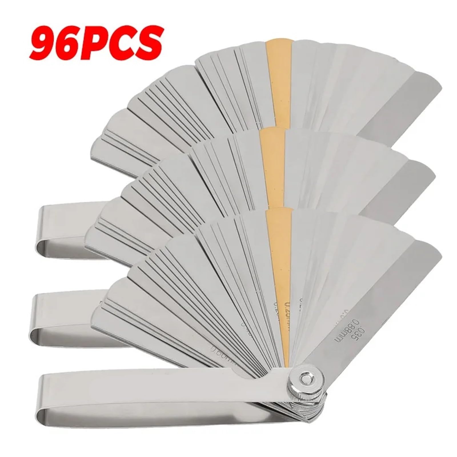 Galga De Espesores Herramienta de medición de calibrador de espesores, juego de calibrador de espesor métrico Universal de acero inoxidable for Hardware(96PCS)