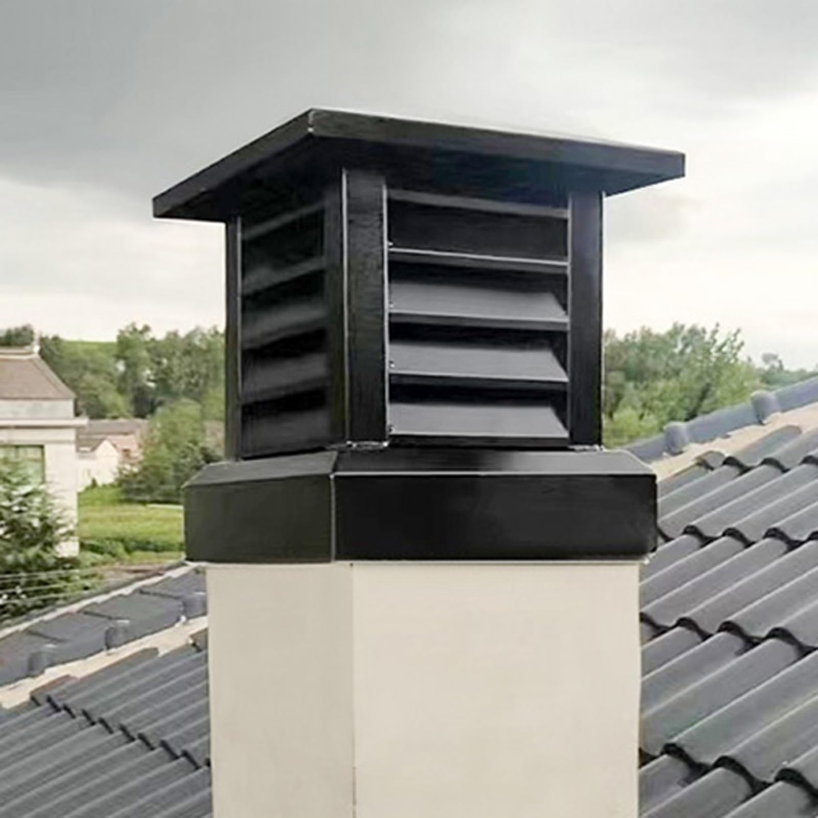 Sombrero Chimenea,tapa De Tubo De Estufa Exterior,tapas De Conductos De Humos Cuadradas De Aleación De Aluminio,tapa De Ventilación De Escape En La Azotea,para Chimenea De Mampostería Al Aire Libre (