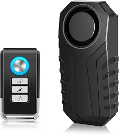 Cruxer Sistema de sensor de movimento remoto de alarme de bicicleta, alarme de motocicleta com controle remoto, alarme de bicicleta antifurto alto de 110 dB, segurança de vibração à prova d'água sem