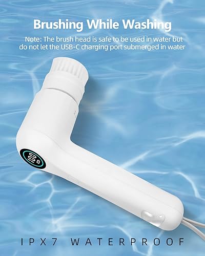 Miniatura 5 de Limpiador eléctrico giratorio, cepillo de limpieza eléctrico, limpiador de ducha de mano, cepillo giratorio inalámbrico con 2 velocidades de
