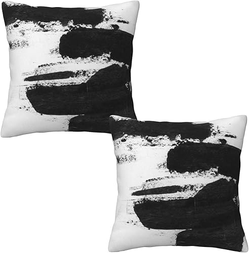 Miniatura 19 de Fundas de almohada decorativas con rayas rojas y negras abstractas, 16 x 16 pulgadas, juego de 2, funda cuadrada de cojín gris para sofá, cama