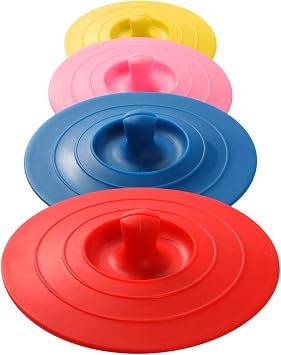 Silicone Cup Covers Set of 4 , Multicolored Silicone Lids for Mugs, Cups, Tea Pots,Flexible Mug Covers,Hot Cup Lids for Coffee & Tea