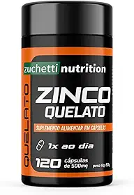 Zinco Quelato 120 cápsulas Zuchetti nutrition 29mg Original Suplemento