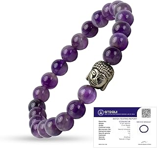 Astrotalk Amethyst Bracelet | Healing Crystal for Calmness &amp; Spiritual Growth | Crystal Bracelet for Women &amp; Men | Natural...