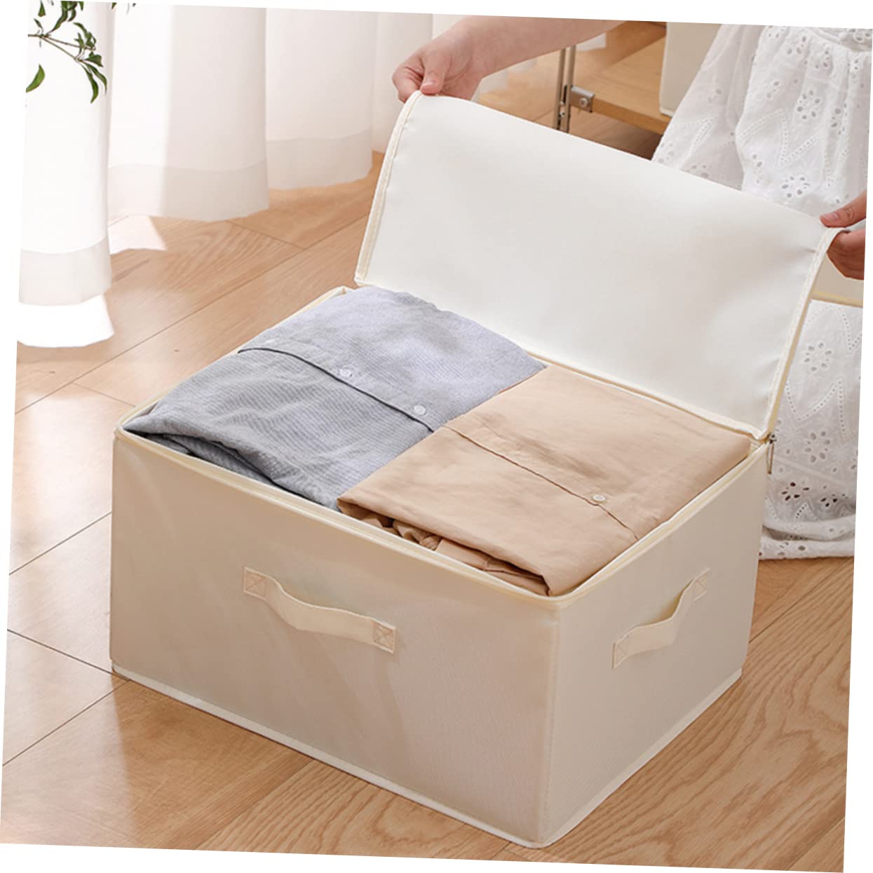 Kleiderbox Aufbewahrungsbox Faltbar Großes Fassungsvermögen Stoff Organizer Zusammenklappbar Sperrige Gegenstände Kleidung Decken Transport Aufbewahrung