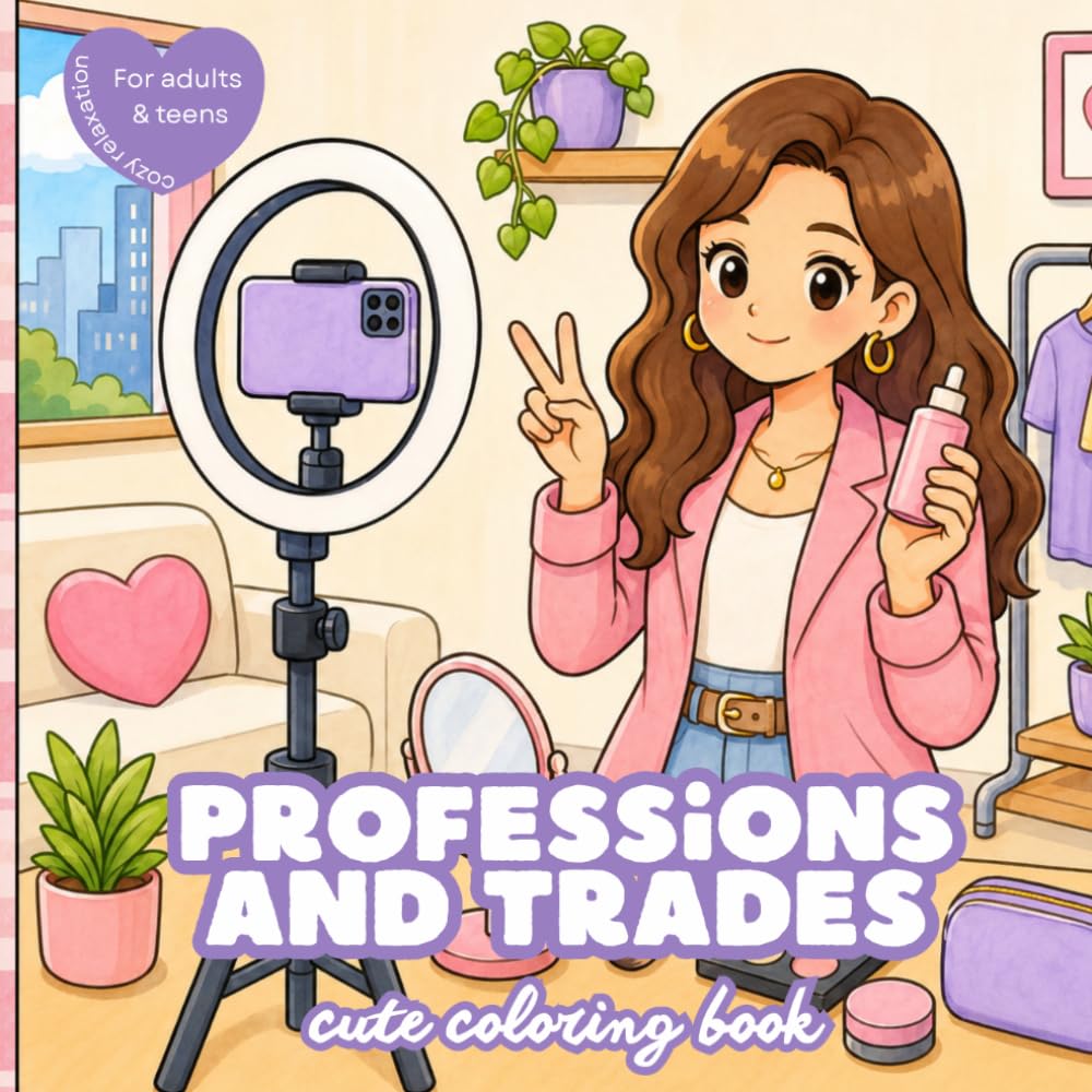 Professions and trades Coloring Book: Cozy and Adorable Designs for Teens and Adults - Relax, Unwind, and Relieve Stress
