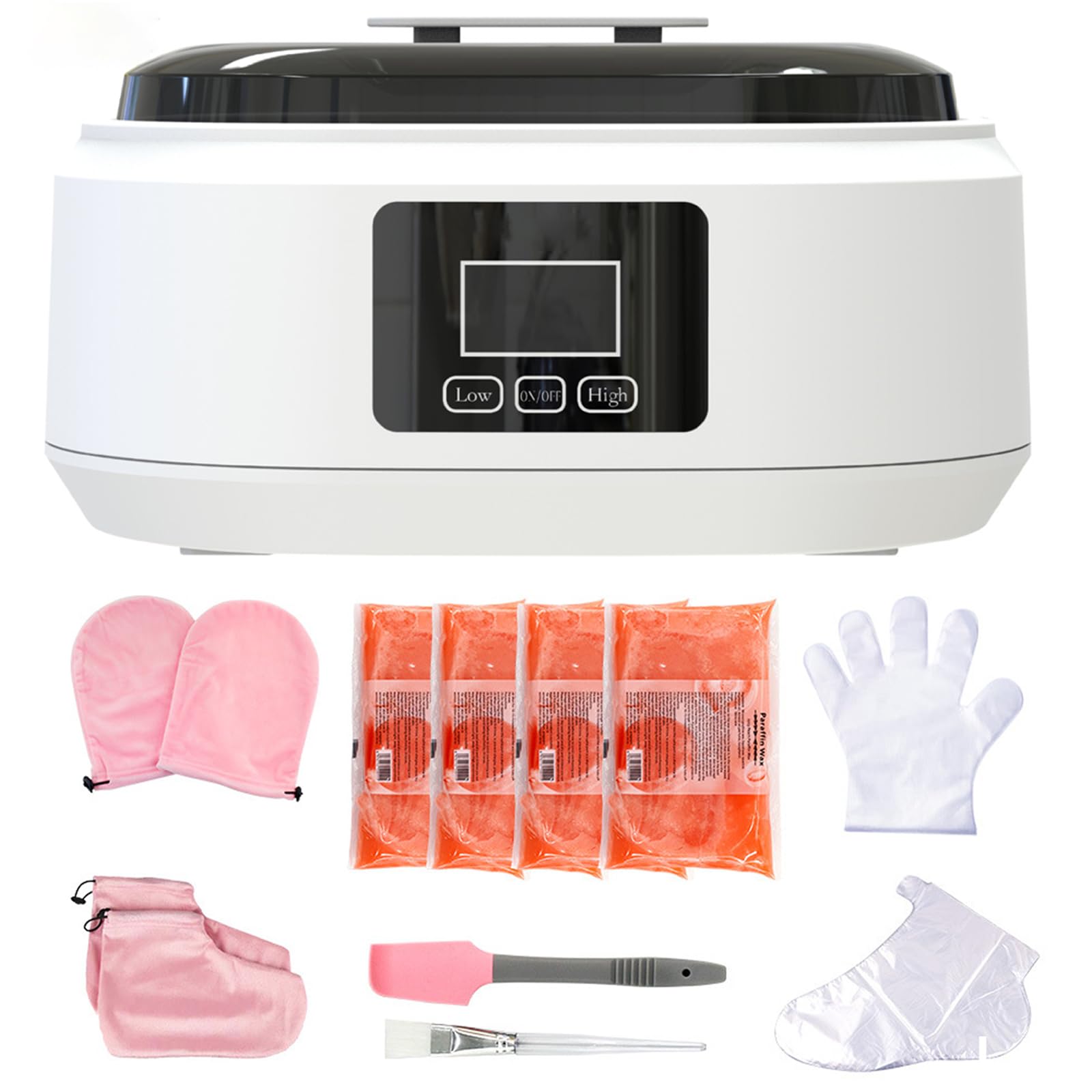Juego De Calentador De Parafina, 3400 Ml, con Kit De Pies Calientes, Parafina para Manos Y Pies, Pantalla Táctil, Control De Temperatura De 2 Niveles, Calentamiento Rápido, Adecuado para Dormit white