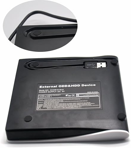 Miniatura 4 de Padarsey Unidad de CD de DVD externa compatible con portátil USB 3.0 Reproductor de DVD-RW externo Unidad de CD, quemador óptico escritor reescritor