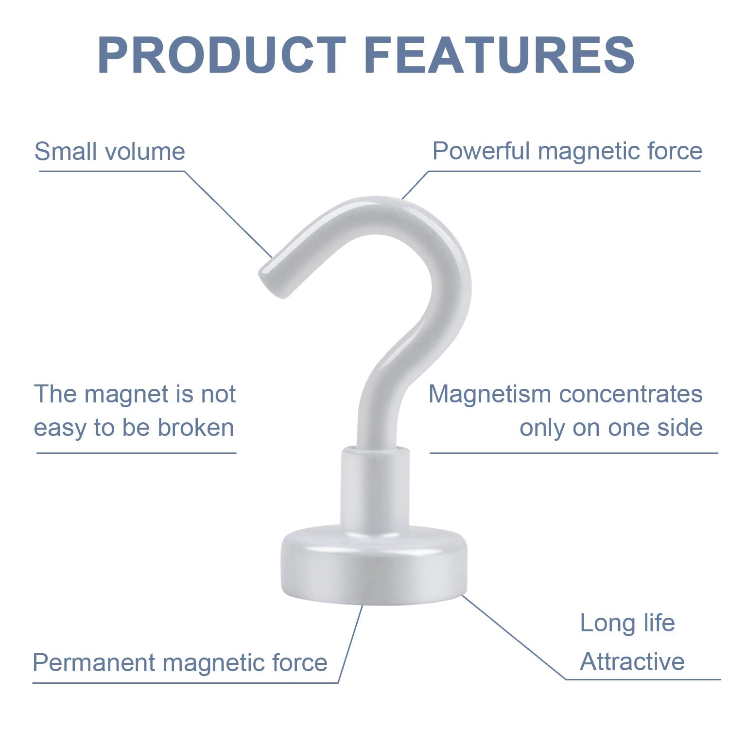 Heavy Duty Magnetic Hooks - Holds 30 lbs -5