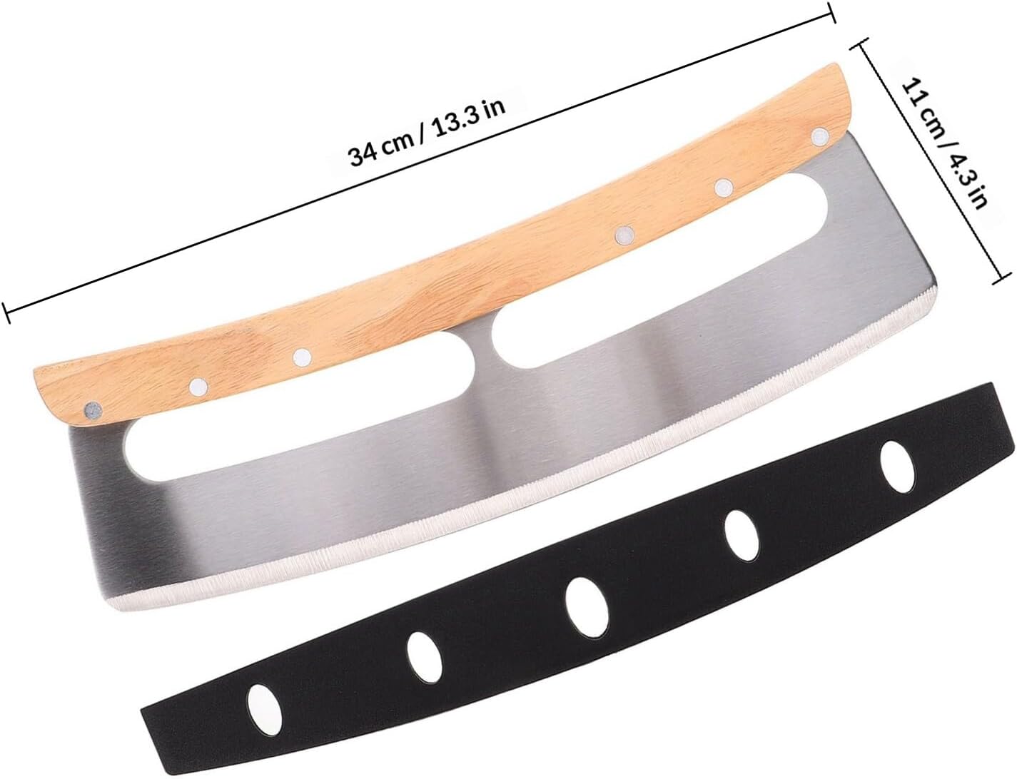 Pizza Cutter Rocker Knife Stainless Steel Sharp Pizza Wheel Cutter with Protective Cover for Kitchen and Home Use