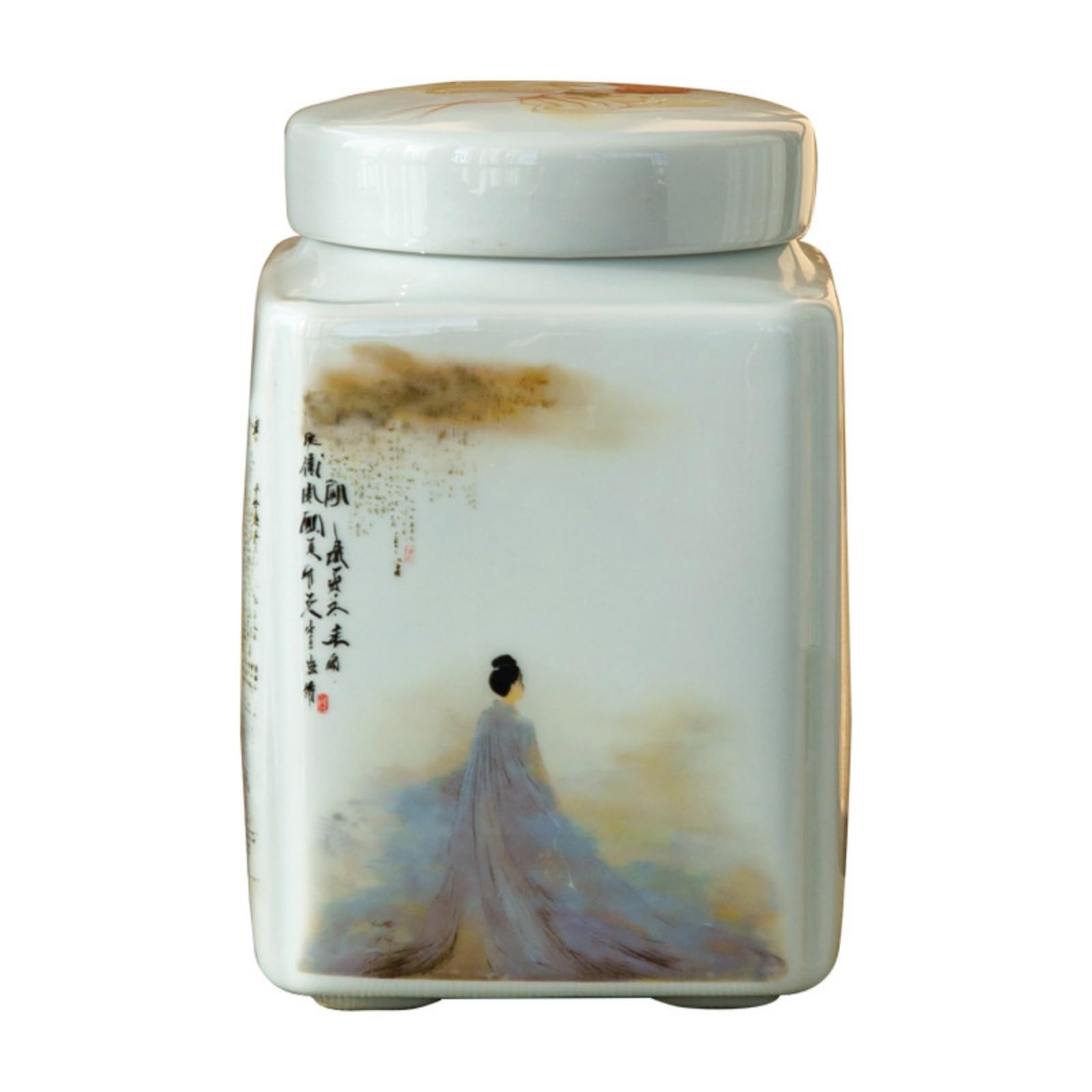 FZYOZZDPASL Ceramic Tea Canister Vintage Ceramic Tea Can for Coffee, Spices