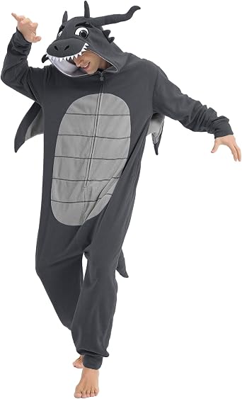 Dragon Onesie Adults Animal Cosplay Pajamas Halloween Costumes Jumpsuit One Piece Sleepwear