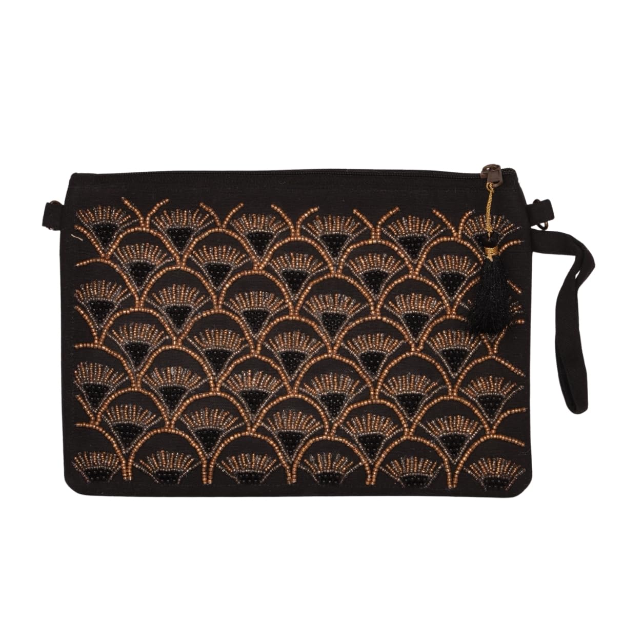 Art Deco Beaded Clutch with Black Tassel – Midnight Glam-picture-26