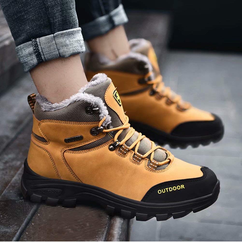 Botas De Invierno Hombre Botas De Nieve Impermeables Botas De Senderismo Cálidas Botas De Trekking Antideslizantes