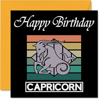 Birthday Cards for Men Women - Star Sign Zodiac Capricorn - Fun Birthday Card for Mum Dad Brother Sister Son Daughter Nan Grandad, 145mm Greeting Cards, Joke Humour Bday Cards