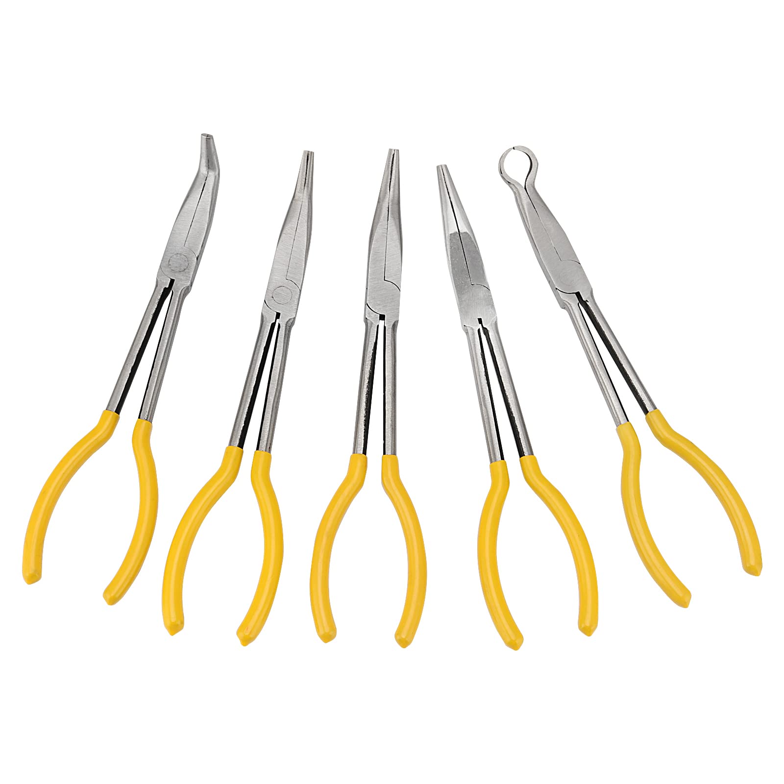 QISF Lot de 5 pinces à bec long | Pince à bec 28 cm