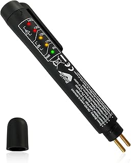 JNXIJ Brake Fluid Liquid Tester Pen, Car Hydraulic Liquid Oil Analyzer Test Pen with 5 LED Indicators, Automotive Diagnostic Testing Tool for DOT 3 DOT 4 DOT 5.1 Brake Fluid