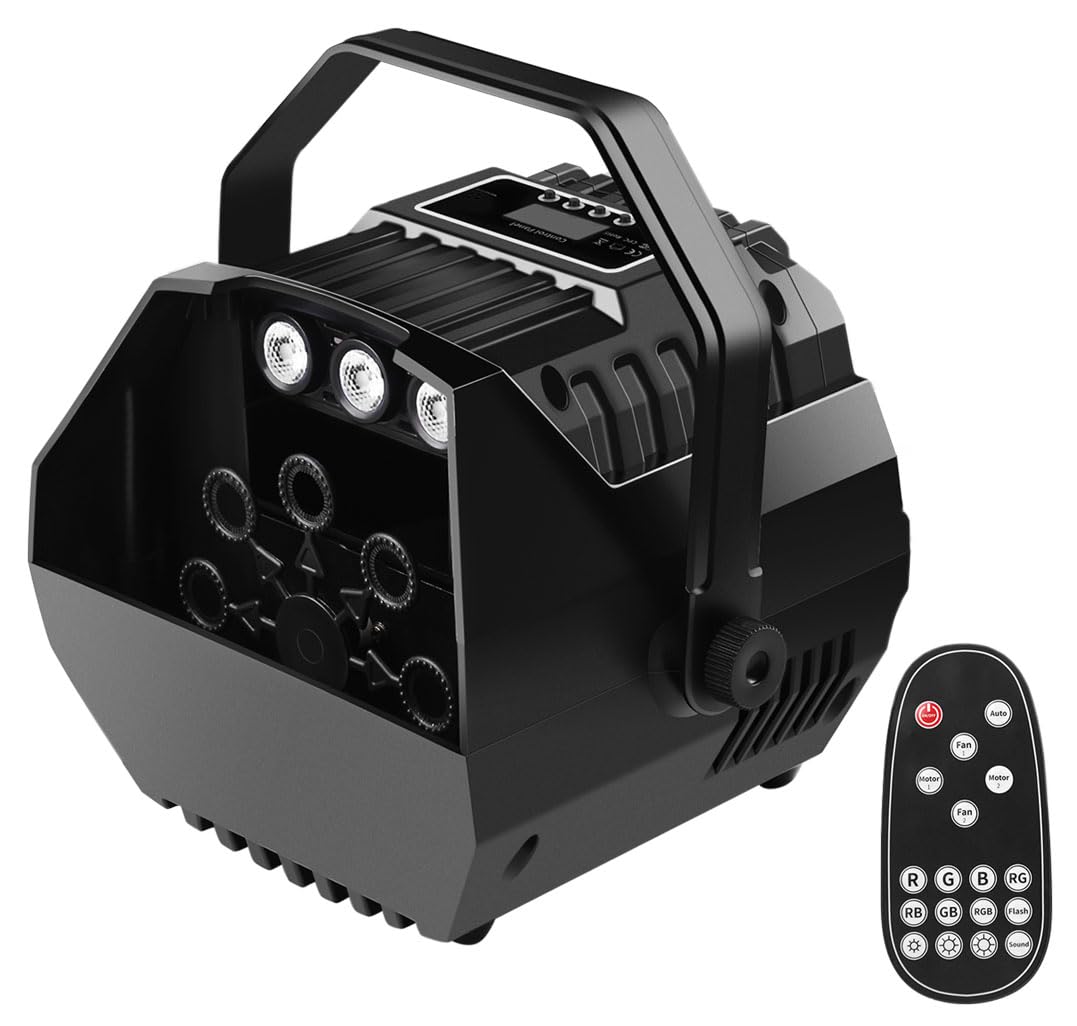 E-Lektron B102 Seifenblasenmaschine RGB LED-Beleuchtung und Fernbedienung für Party, Disco, Kinder-Party, Hochzeiten, Familientreffen, usw. (B102)