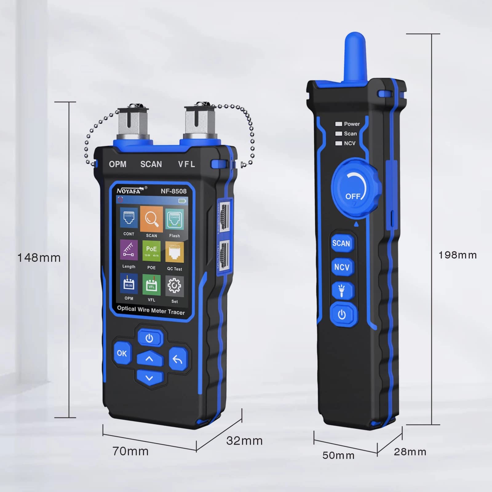 NOYAFA Netzwerktester NF-8508: Netzwerkkabeltester mit CAT5/CAT6, PoE, VFL und OPM-Funktion