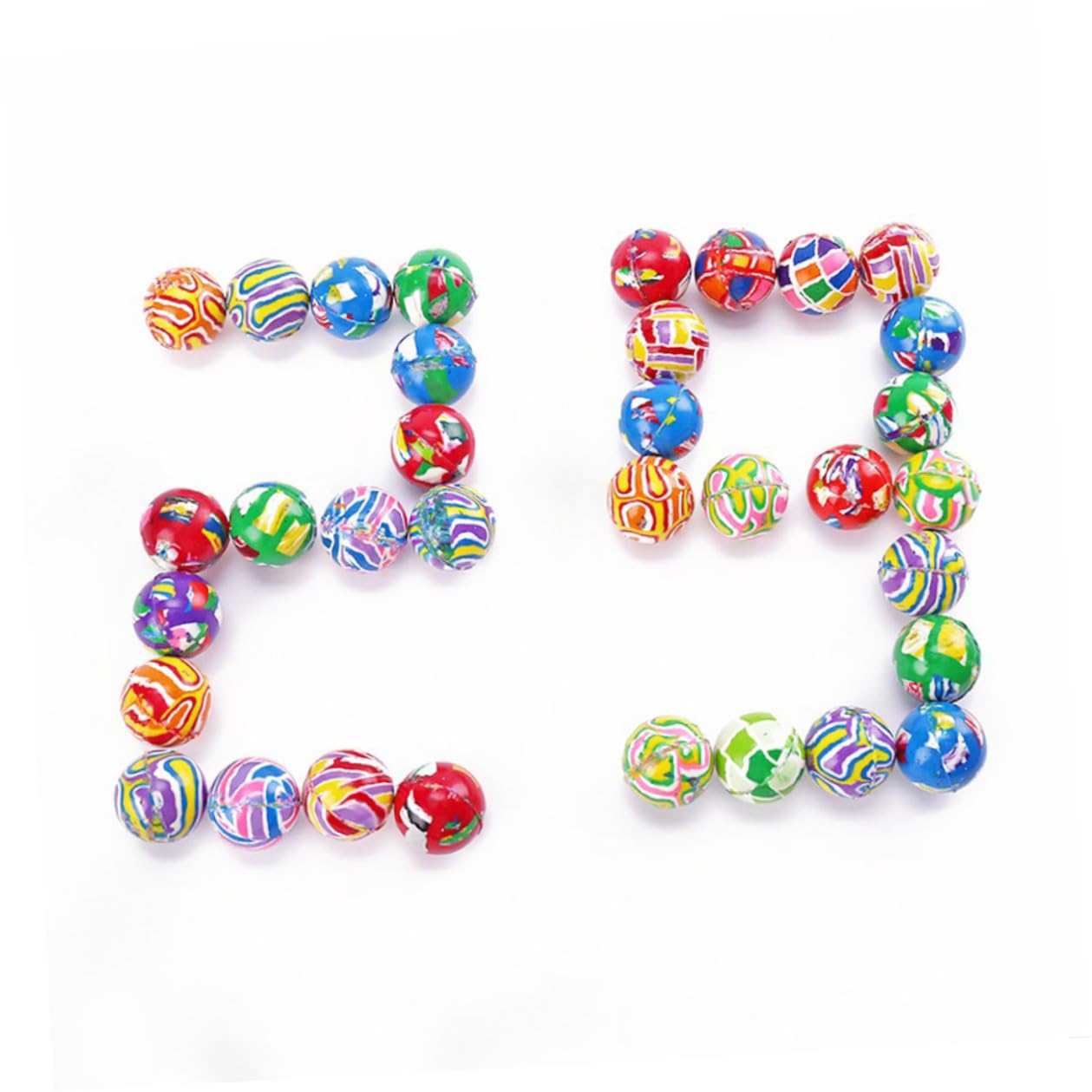 Gatuida 100pezzi Palline di Gomma Rimbalzanti 32mm, Giocattolo | Forte Elasticità, Inodore, per Compleanno e Festa dei Bambini, Confezione da 100 Pezzi Stile Casuale