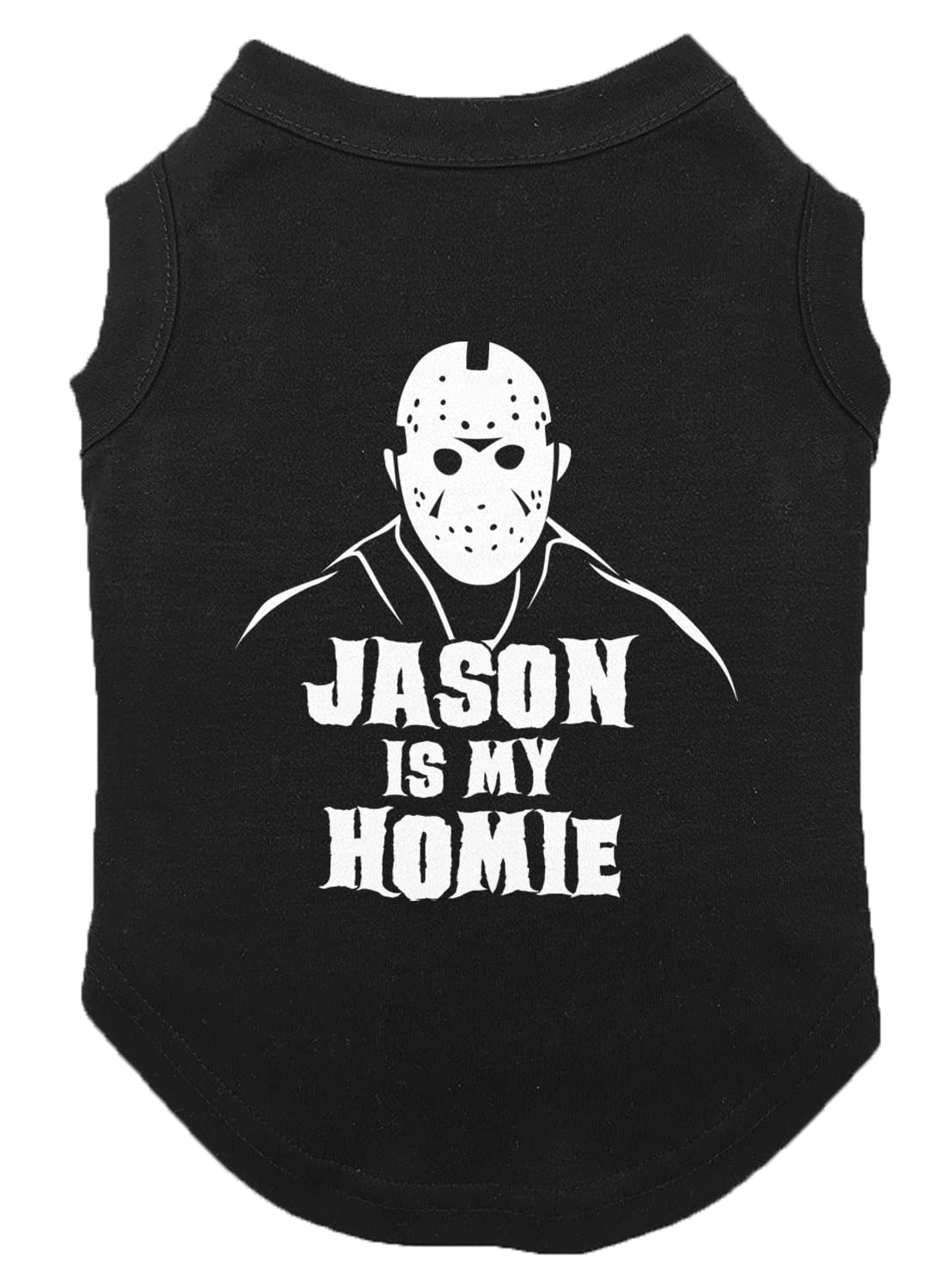 Jason is My Homie - Slasher Horror Movie Dog Shirt (Black, Small)
