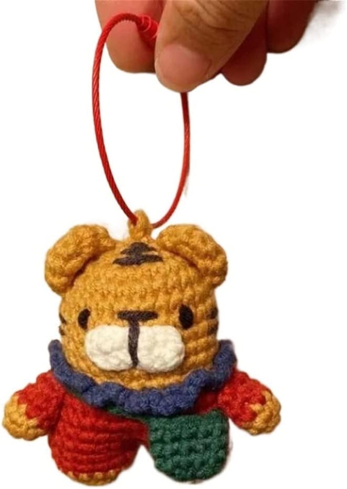 Plüsch handgefertigte Wolle gehäkelt fertig Zodiac Tiger Paar Schlüsselanhänger Tasche Anhänger Paar