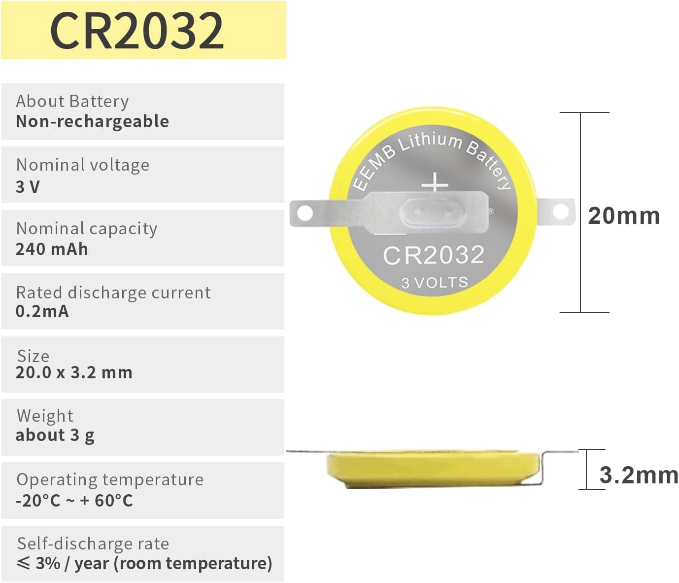 Lot de Batteries CR2032 à Broches Horizontales Compatible avec Snes Super Nintendo N64 Sega Megadrive Batterie Picots à souder (25)