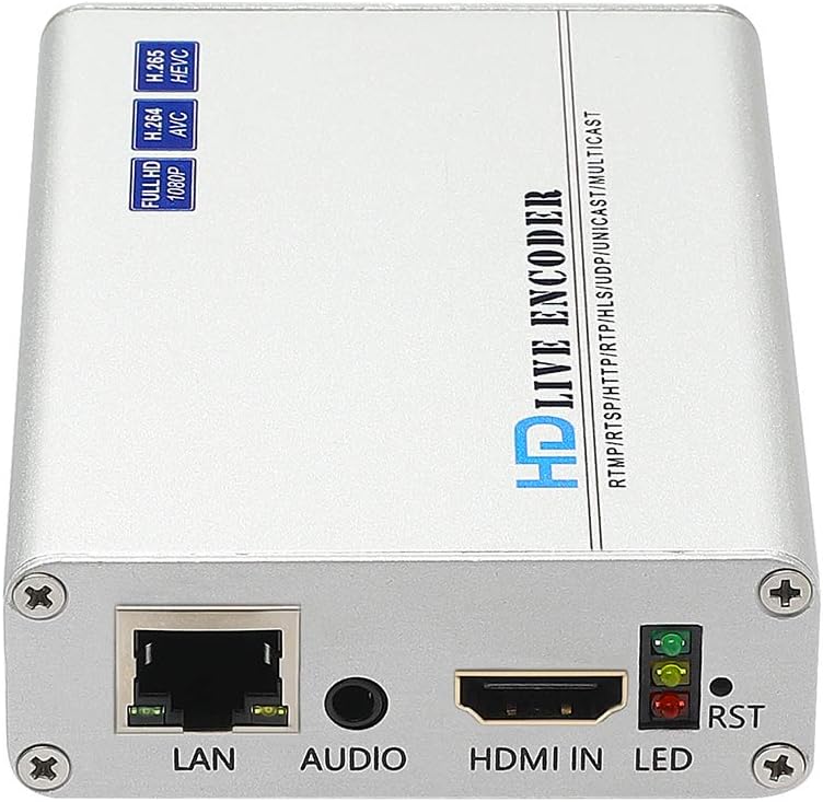 HEH-101V H.264/H.265 CVBS VGA YPBPR HDMI Encoder 1080P Live Streaming Video Encoder Support HLS SRT FFMPEG VLC HTTP RTSP RTMP RTMPS UDP for YouTube, Wowza Live Streaming(MINI)