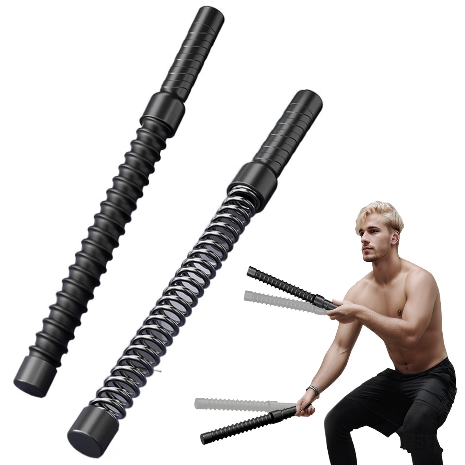 Battle Ropes Ropeless for Home Workout, 2 Pack Heavy Battle Ropes for Home Gym Arm