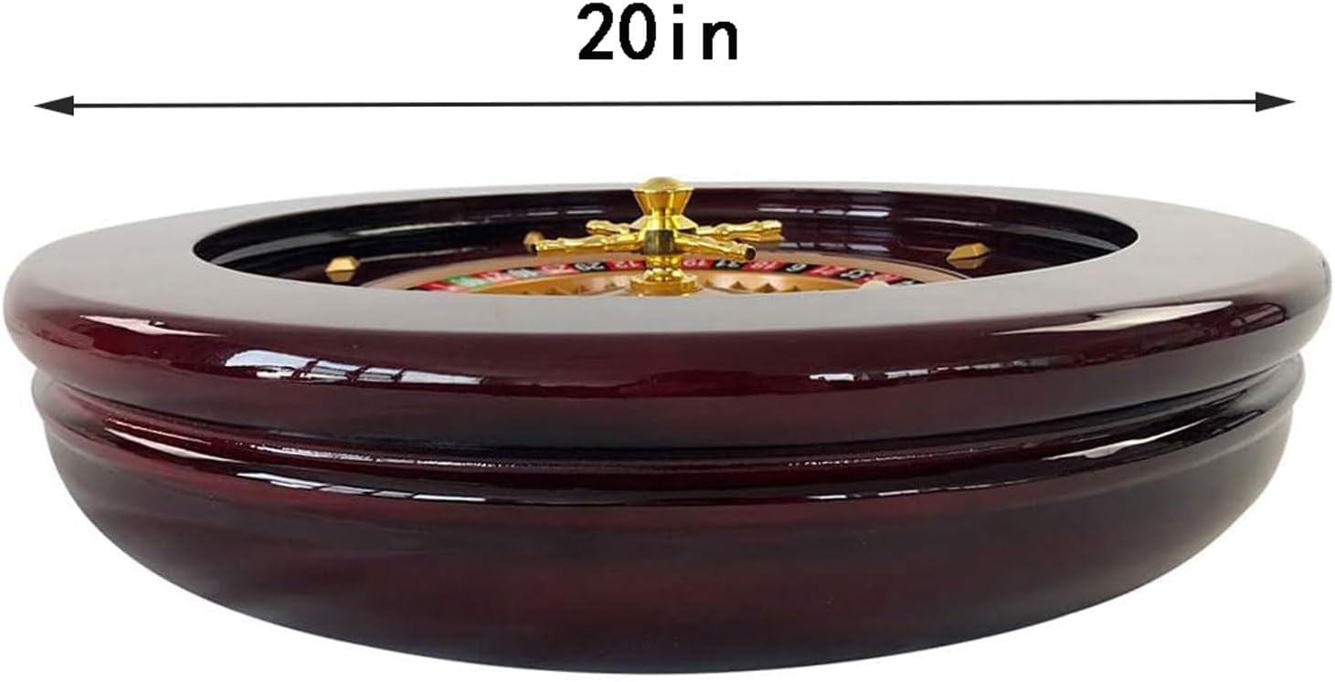 GeRRiT Roulette Sets Deluxe Roulette Wheel Game Set 20inch Casino Grade Roulette Wheel with 2 Roulette Balls Leisure Table Games Great for Home Game Night Party Games