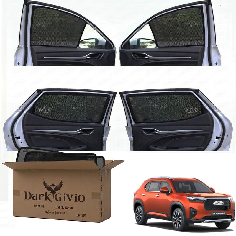 Image of Car Window Sun Shade Protector for Elevate | Exact Fit Non-Magnetic Half Cut Sunshade (Set of 4 /6) | UV Blocker Side Window Car Curtains & Interior Accessory