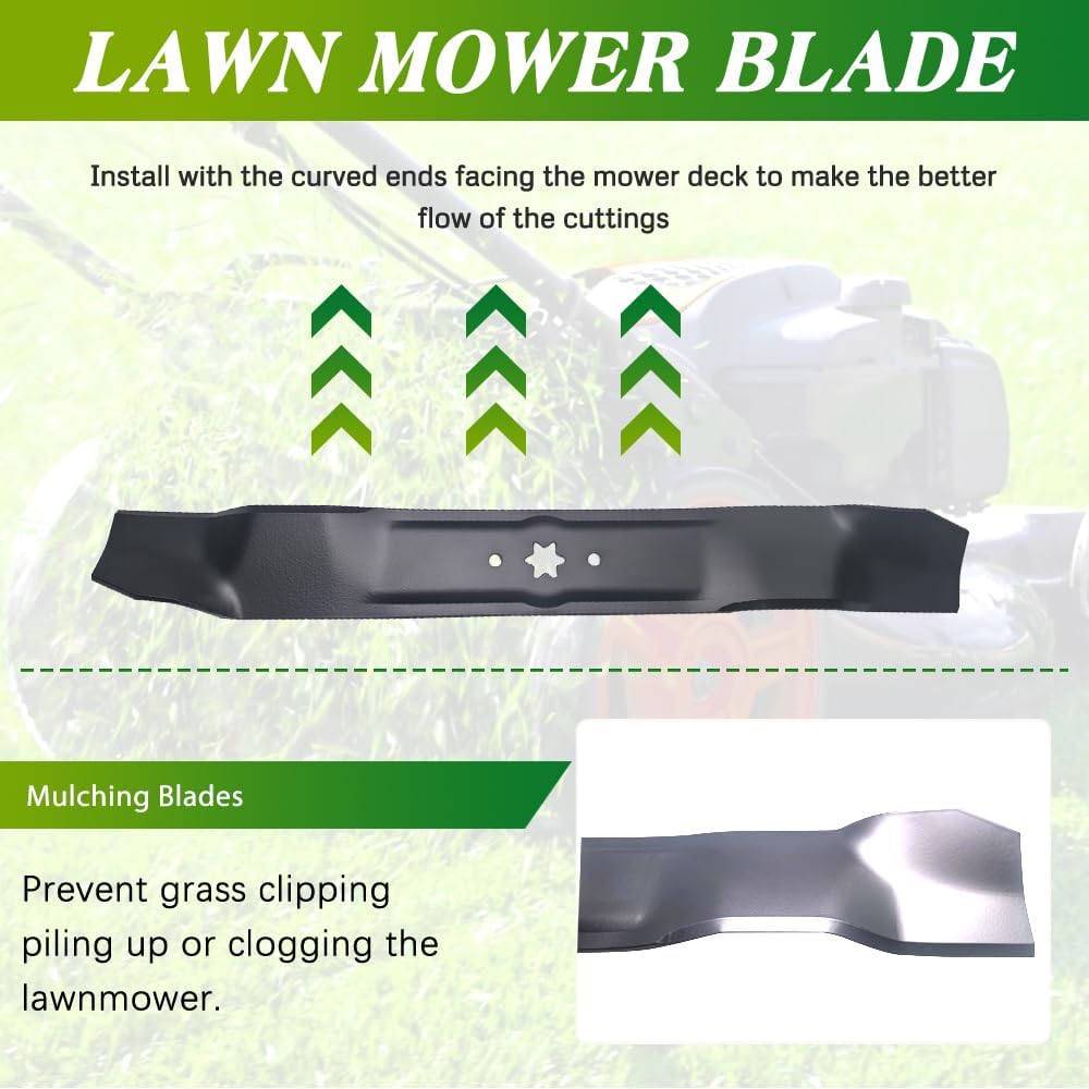 2PCS 742-04126 Molching Blades Set Replace OE 742-0616 942-0616 Lawn Mower 42-Inch Blades Compatible with MTD Cub Cadet RZT-42 RZT42 Toro LX420 LX423 and Other Mower Models