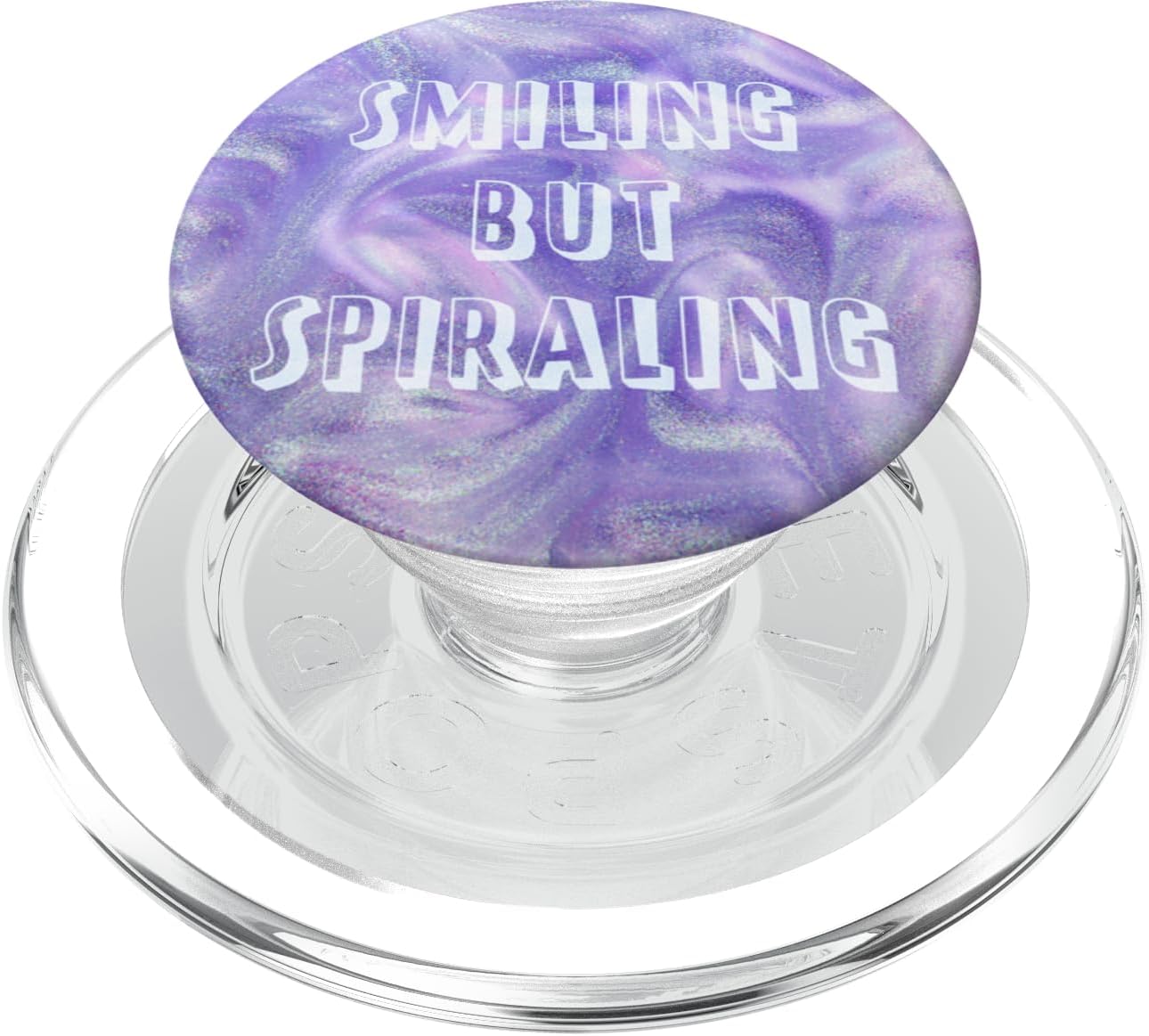 PopSockets Funny Phone Grip - Smiling But Spiraling Purple PopSockets PopGrip for MagSafe