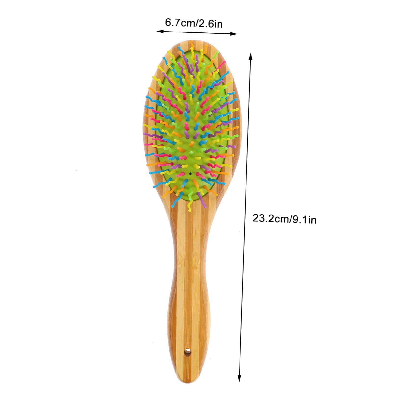 Totority Pet Supplies Dog Grooming Comb Rainbow Wood Handle Bending Wave Pin Hair Remover Dog Brush