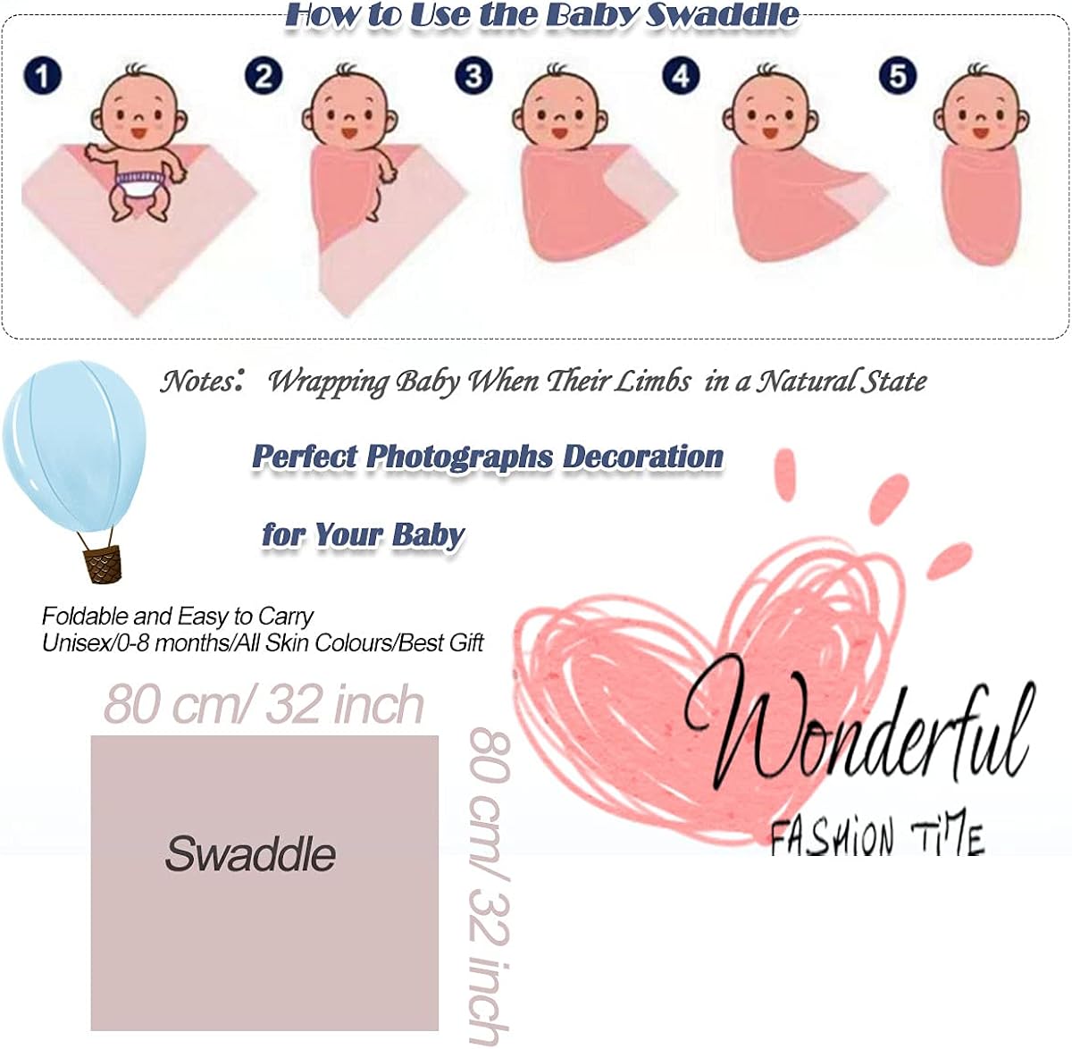 WINROLA Mom Robe & Matching Swaddle Set Maternity Robe New Moms Gift : Baby