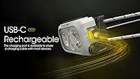 Vista 4 de Nitecore NU21 - Linterna frontal para correr, 360 lúmenes ultraligero USB recargable con LED blancos y rojos y una pegatina (amarillo)