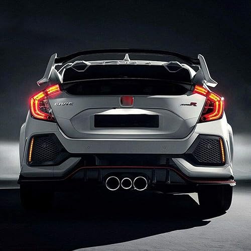 Miniatura 21 de GTINTHEBOX Luces reflectoras de parachoques LED de lente roja, faros antiniebla traseros para Honda Civic Hatchback 2017 en adelante, Type-R o SI 4