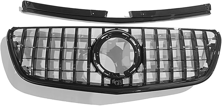ELECANE, Car Front Hood Grille Racing Grill Compatible For Mercedes Benz Vito/W447 Class V250 V260 2016-2020 2021-2024 Upgrade GT Style ABS GrillsBlack 2016-2020