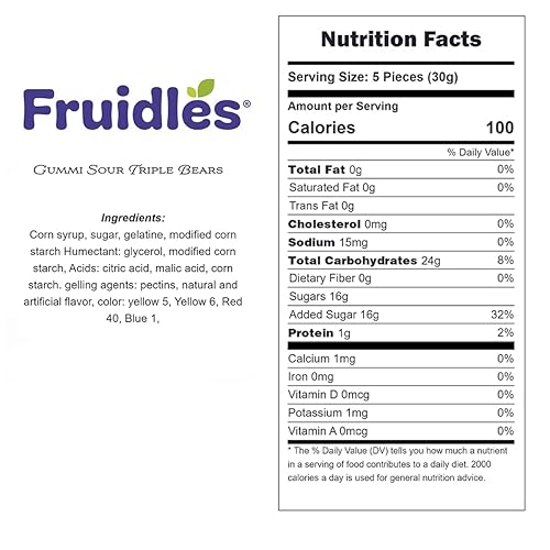 Miniatura 6 de Fruidles Triple Sour Gummy Bears Candy, deliciosas gomitas con sabor multicapa con sabor a azúcar (4.4 libras)
