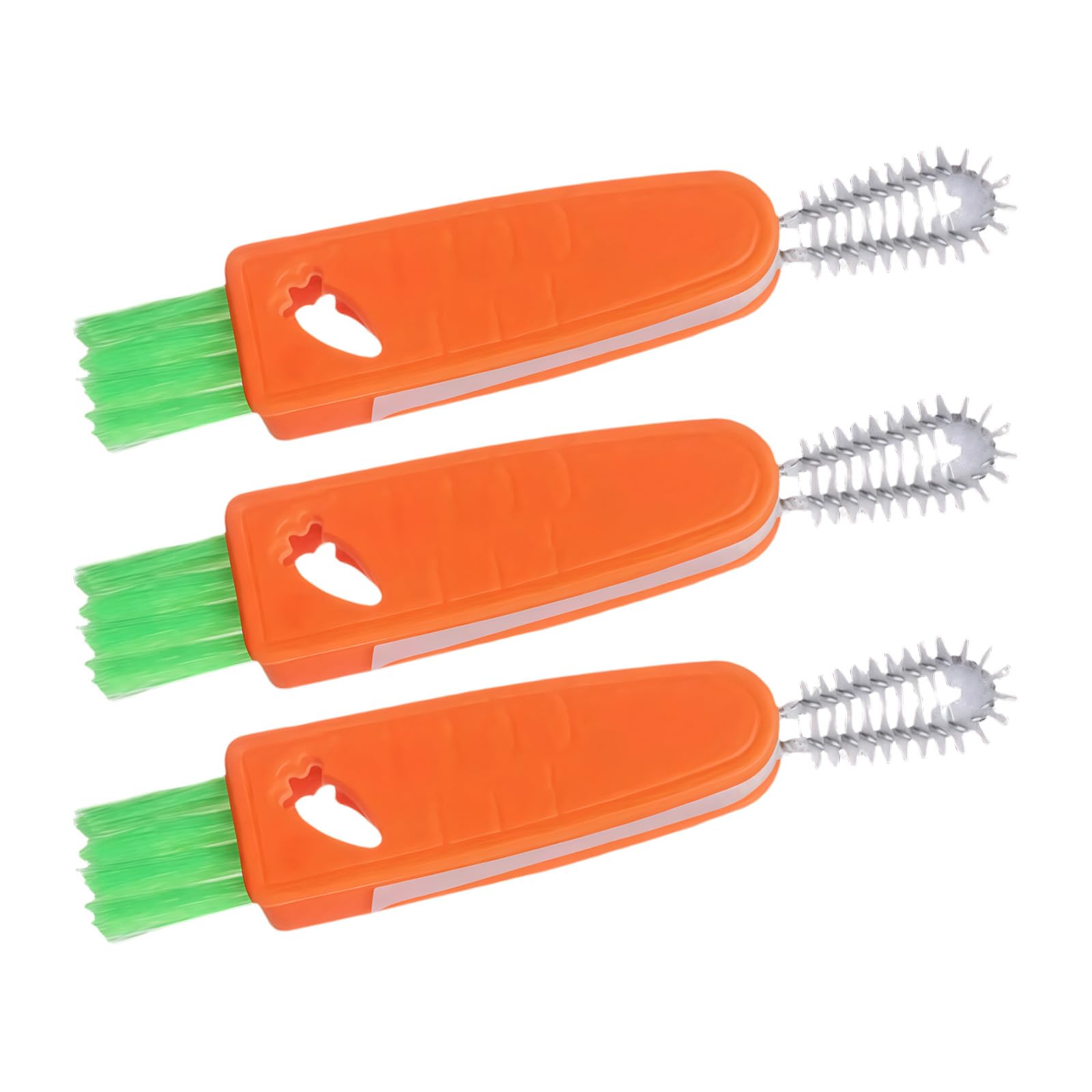 3PCS Carrot Designs Bottle Brush Set for Cup Water Dishwashing Safe Cleaner for Homes Kitchen Essential Carrot Styles Cup Scrubber with Straw Safe PP Plastics Brushes for Homes Kitchen